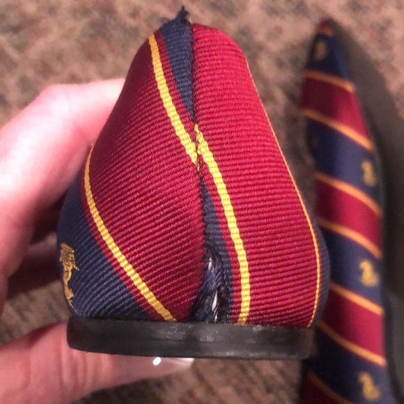 POLO RALPH LAUREN RUGBY, silk rep tie covered flats HTF SIZE 36, good condition - Picture 6 of 8